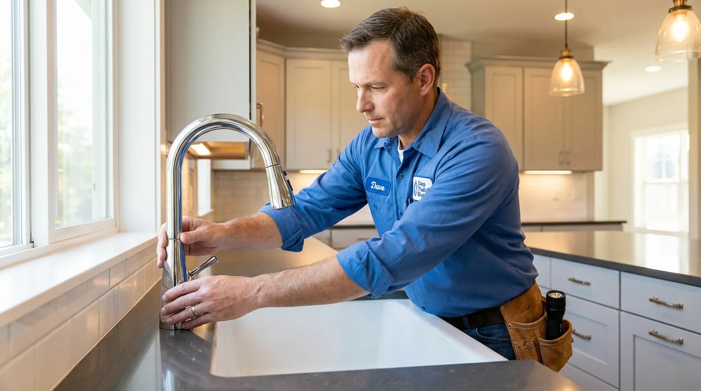 Kitchen faucet installation by Johns Plumbing LLC in Clark Mills